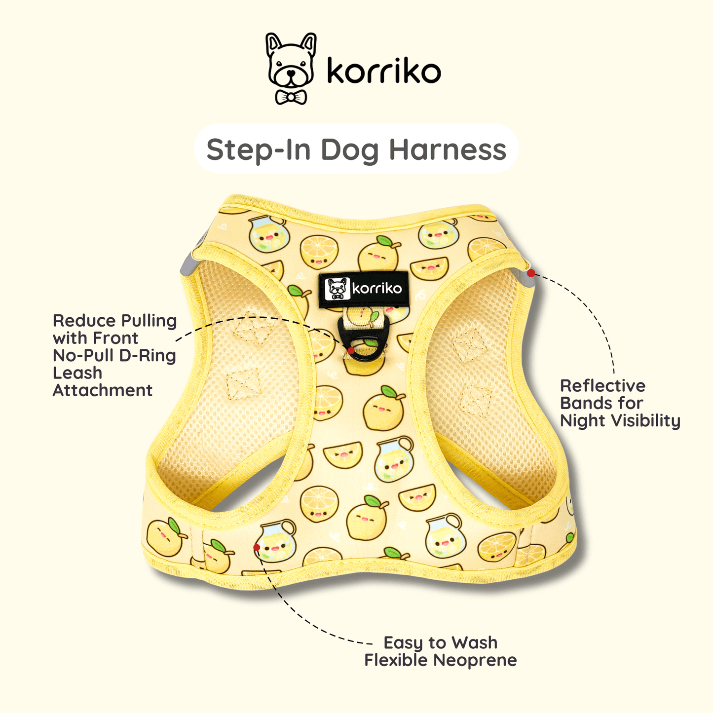 Step-In Vest Dog Harness - Lemonade
